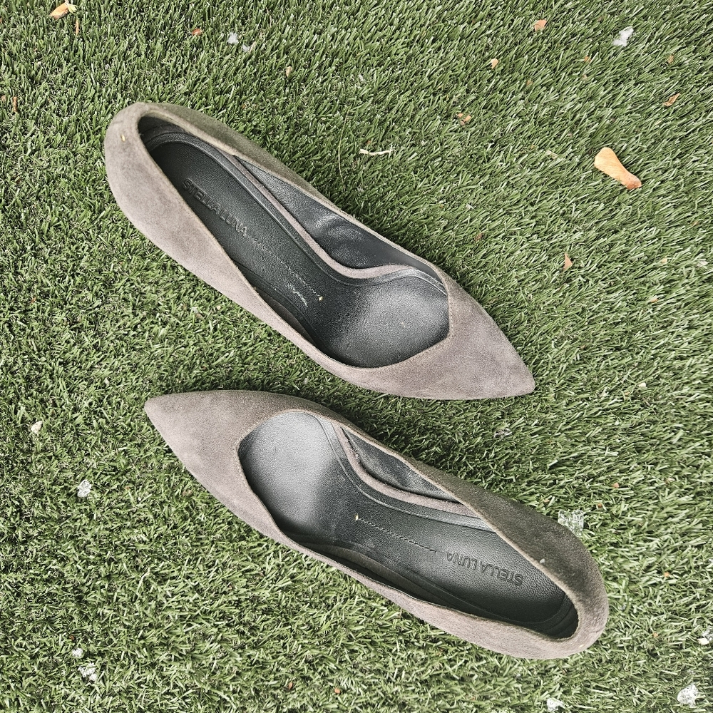 Stella Luna Suede Grey Heels - Picture 7 of 12